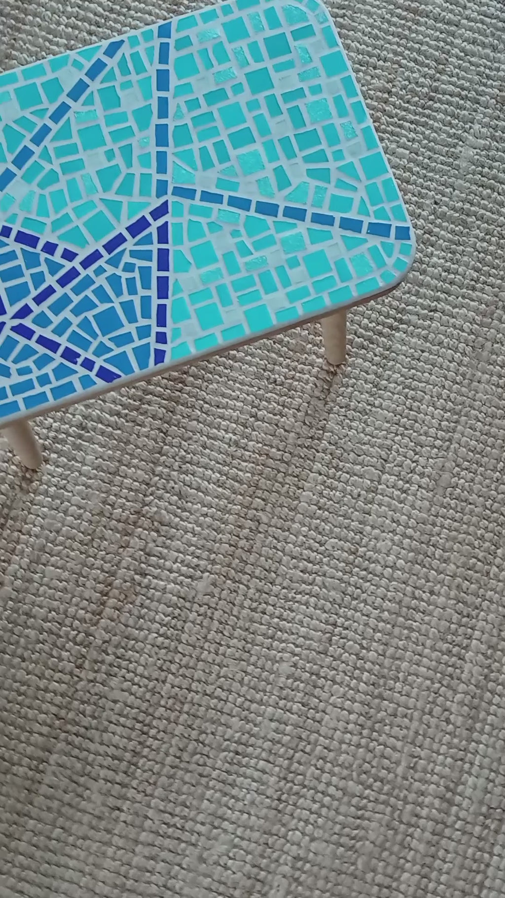 Handcrafted Mosaic Side Table – Origami Inspired Geometric Pattern